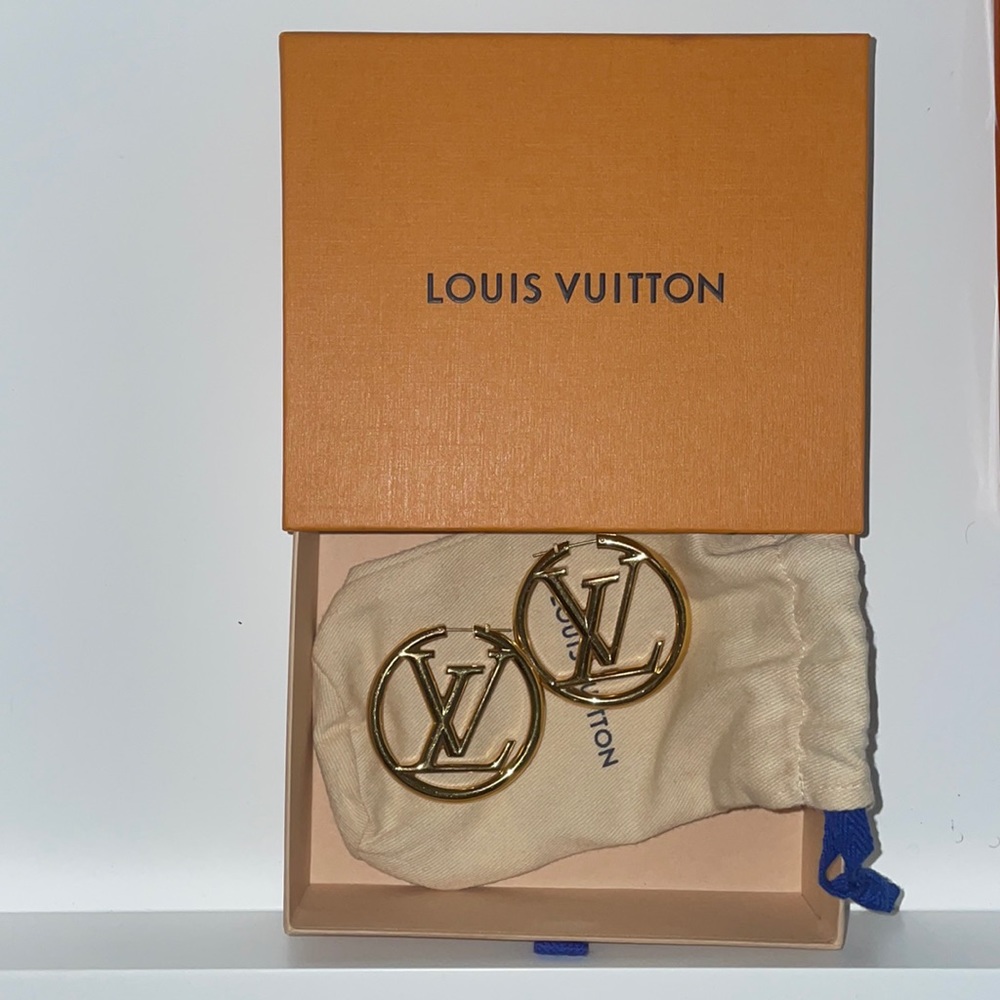Louis Vuitton Louise Hoop Earrings- Gold